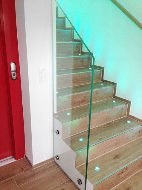 Treppen-Glasgeländer mit Punkthalterung